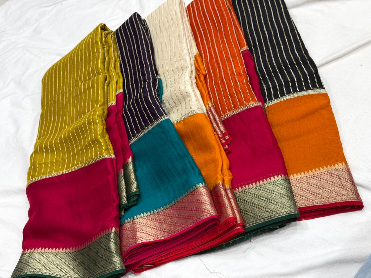 premium chinon crepe mysore silk saree premium chinon crepe mysore silk saree